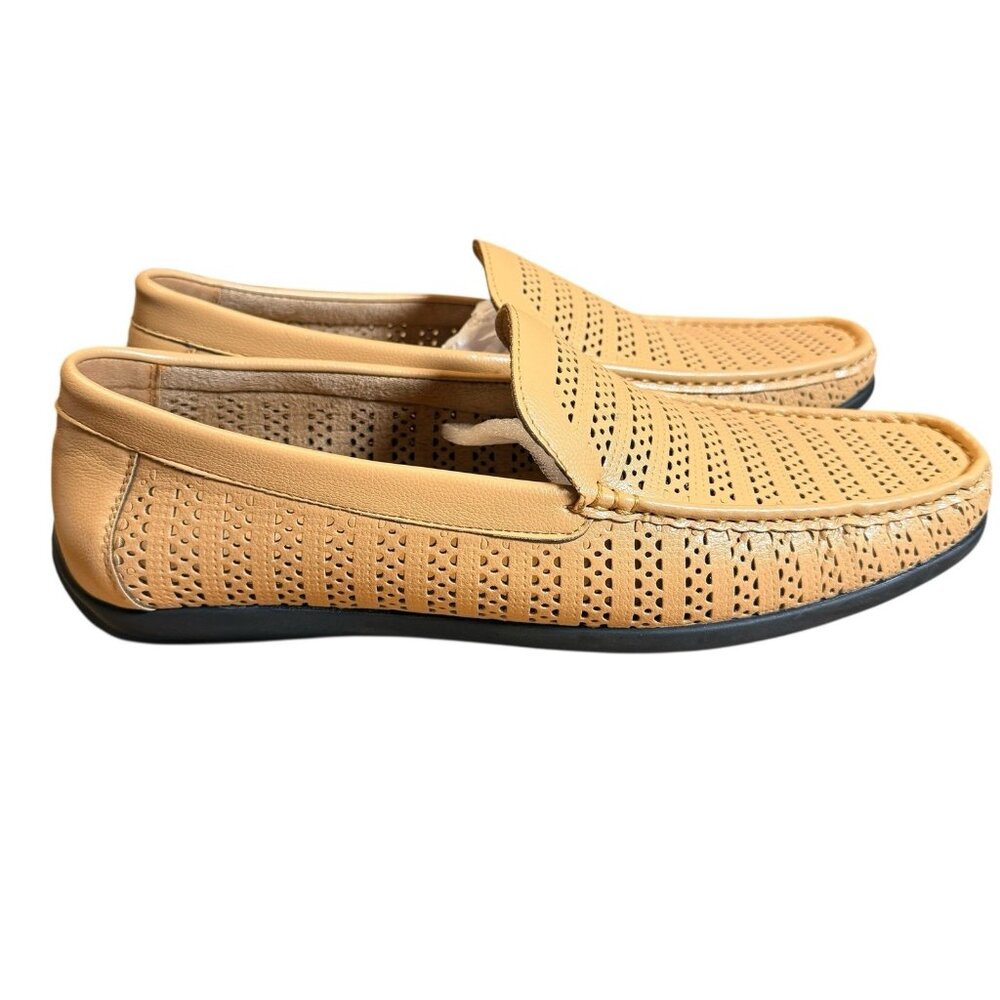 New Montique Men's Tan Weave Pattern Fashion Loafers Shoes Size 13  S22